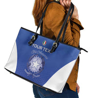 Italy Rugby Custom Leather Tote Bag Go Gli Azzurri - Wonder Print Shop