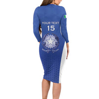 Italy Rugby Custom Long Sleeve Bodycon Dress Go Gli Azzurri - Wonder Print Shop