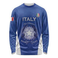 Italy Rugby Custom Long Sleeve Shirt Go Gli Azzurri - Wonder Print Shop