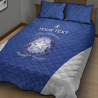 Italy Rugby Custom Quilt Bed Set Go Gli Azzurri - Wonder Print Shop
