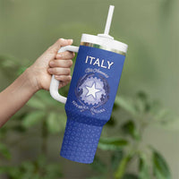 Italy Rugby Custom Tumbler With Handle Go Gli Azzurri - Wonder Print Shop