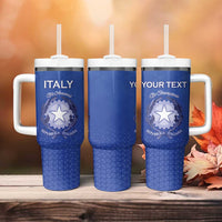 Italy Rugby Custom Tumbler With Handle Go Gli Azzurri - Wonder Print Shop