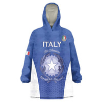 Italy Rugby Custom Wearable Blanket Hoodie Go Gli Azzurri - Wonder Print Shop