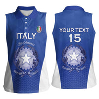 Italy Rugby Custom Women Sleeveless Polo Shirt Go Gli Azzurri - Wonder Print Shop