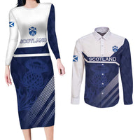 Scotland Rugby Custom Couples Matching Long Sleeve Bodycon Dress and Long Sleeve Button Shirt Come On Thistle - Wonder Print Shop