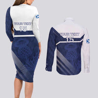 Scotland Rugby Custom Couples Matching Long Sleeve Bodycon Dress and Long Sleeve Button Shirt Come On Thistle - Wonder Print Shop