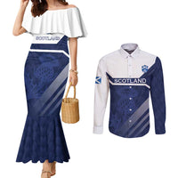 Scotland Rugby Custom Couples Matching Mermaid Dress and Long Sleeve Button Shirt Come On Thistle - Wonder Print Shop