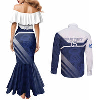 Scotland Rugby Custom Couples Matching Mermaid Dress and Long Sleeve Button Shirt Come On Thistle - Wonder Print Shop