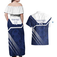 Scotland Rugby Custom Couples Matching Off Shoulder Maxi Dress and Hawaiian Shirt Come On Thistle - Wonder Print Shop
