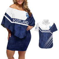 Scotland Rugby Custom Couples Matching Off Shoulder Short Dress and Hawaiian Shirt Come On Thistle - Wonder Print Shop