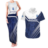 Scotland Rugby Custom Couples Matching Tank Maxi Dress and Hawaiian Shirt Come On Thistle - Wonder Print Shop
