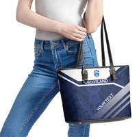 Scotland Rugby Custom Leather Tote Bag Come On Thistle - Wonder Print Shop
