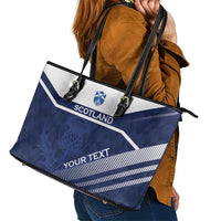Scotland Rugby Custom Leather Tote Bag Come On Thistle - Wonder Print Shop