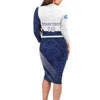 Scotland Rugby Custom Long Sleeve Bodycon Dress Come On Thistle - Wonder Print Shop