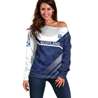 Scotland Rugby Custom Off Shoulder Sweater Come On Thistle - Wonder Print Shop