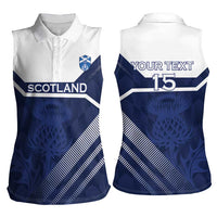 Scotland Rugby Custom Women Sleeveless Polo Shirt Come On Thistle - Wonder Print Shop