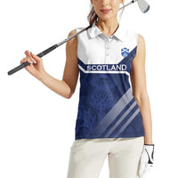 Scotland Rugby Custom Women Sleeveless Polo Shirt Come On Thistle - Wonder Print Shop