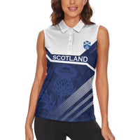 Scotland Rugby Custom Women Sleeveless Polo Shirt Come On Thistle - Wonder Print Shop
