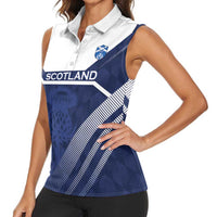 Scotland Rugby Custom Women Sleeveless Polo Shirt Come On Thistle - Wonder Print Shop