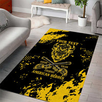 Personalized Bison Buffalo Soldiers Area Rug American Heroes - Black Grunge Style - Wonder Print Shop