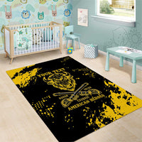 Personalized Bison Buffalo Soldiers Area Rug American Heroes - Black Grunge Style - Wonder Print Shop