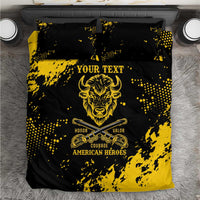 Personalized Bison Buffalo Soldiers Bedding Set American Heroes - Black Grunge Style - Wonder Print Shop