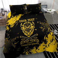 Personalized Bison Buffalo Soldiers Bedding Set American Heroes - Black Grunge Style - Wonder Print Shop
