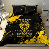 Personalized Bison Buffalo Soldiers Bedding Set American Heroes - Black Grunge Style - Wonder Print Shop