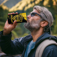 Personalized Bison Buffalo Soldiers 4 in 1 Can Cooler Tumbler American Heroes - Black Grunge Style - Wonder Print Shop