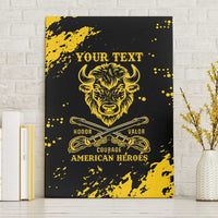 Personalized Bison Buffalo Soldiers Canvas Wall Art American Heroes - Black Grunge Style - Wonder Print Shop