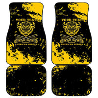 Personalized Bison Buffalo Soldiers Car Mats American Heroes - Black Grunge Style - Wonder Print Shop
