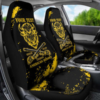 Personalized Bison Buffalo Soldiers Car Seat Cover American Heroes - Black Grunge Style - Wonder Print Shop