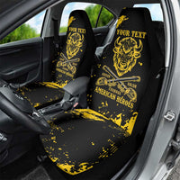 Personalized Bison Buffalo Soldiers Car Seat Cover American Heroes - Black Grunge Style - Wonder Print Shop