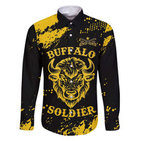 Personalized Bison Buffalo Soldiers Family Matching Tank Maxi Dress and Hawaiian Shirt American Heroes - Black Grunge Style - Wonder Print Shop