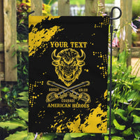Personalized Bison Buffalo Soldiers Garden Flag American Heroes - Black Grunge Style - Wonder Print Shop