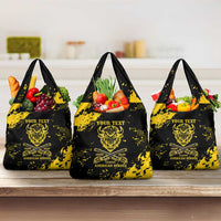Personalized Bison Buffalo Soldiers Grocery Bag American Heroes - Black Grunge Style - Wonder Print Shop