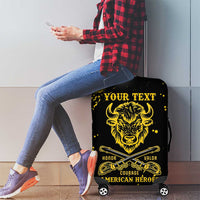 Personalized Bison Buffalo Soldiers Luggage Cover American Heroes - Black Grunge Style - Wonder Print Shop