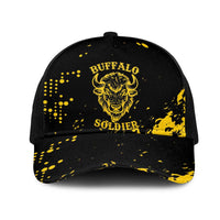 Bison Buffalo Soldiers Mesh Trucker Cap American Heroes - Black Grunge Style - Wonder Print Shop