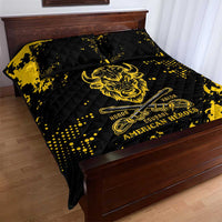 Personalized Bison Buffalo Soldiers Quilt Bed Set American Heroes - Black Grunge Style - Wonder Print Shop