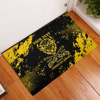 Personalized Bison Buffalo Soldiers Rubber Doormat American Heroes - Black Grunge Style - Wonder Print Shop