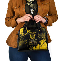 Personalized Bison Buffalo Soldiers Shoulder Handbag American Heroes - Black Grunge Style - Wonder Print Shop
