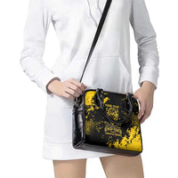 Personalized Bison Buffalo Soldiers Shoulder Handbag American Heroes - Black Grunge Style - Wonder Print Shop