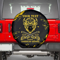 Personalized Bison Buffalo Soldiers Spare Tire Cover American Heroes - Black Grunge Style - Wonder Print Shop