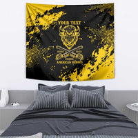 Personalized Bison Buffalo Soldiers Tapestry American Heroes - Black Grunge Style - Wonder Print Shop