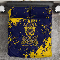 Personalized Bison Buffalo Soldiers Bedding Set American Heroes - Blue Grunge Style - Wonder Print Shop