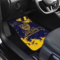 Personalized Bison Buffalo Soldiers Car Mats American Heroes - Blue Grunge Style - Wonder Print Shop