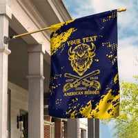 Personalized Bison Buffalo Soldiers Garden Flag American Heroes - Blue Grunge Style - Wonder Print Shop