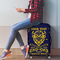 Personalized Bison Buffalo Soldiers Luggage Cover American Heroes - Blue Grunge Style - Wonder Print Shop