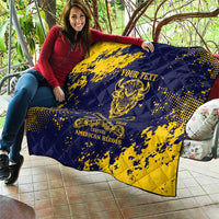 Personalized Bison Buffalo Soldiers Quilt American Heroes - Blue Grunge Style - Wonder Print Shop