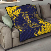 Personalized Bison Buffalo Soldiers Quilt American Heroes - Blue Grunge Style - Wonder Print Shop